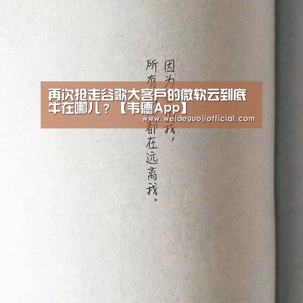 再次抢走谷歌大客户的微软云到底牛在哪儿?【韦德App】(图1) 韦德体育